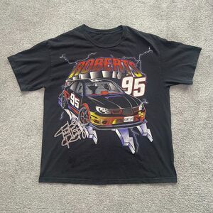 Vintage Tristan Roberts Racing Race Car Lightning Graphic T Shirt XL Faded Rare
